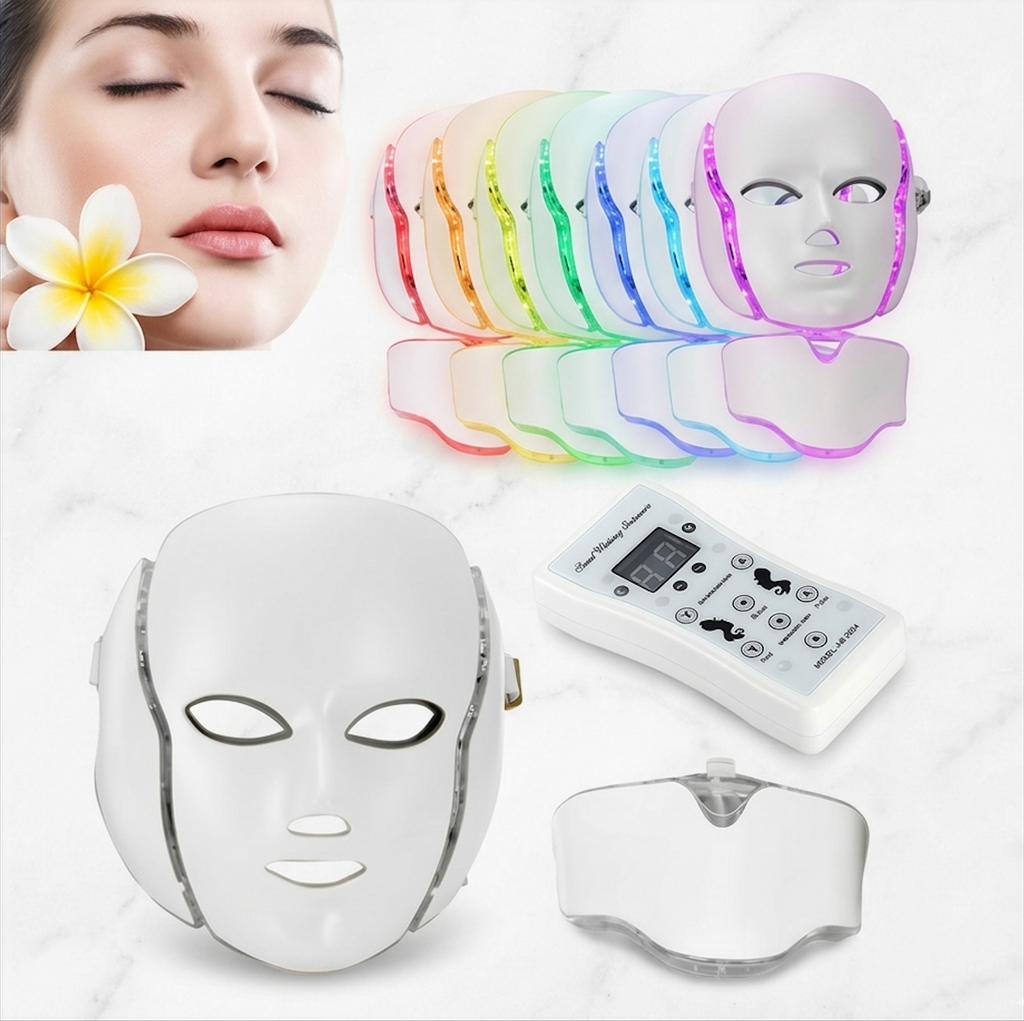 7-farvet PDT lys-terapi ansigts- og skønhedsmaskine LED til ansigt og hals